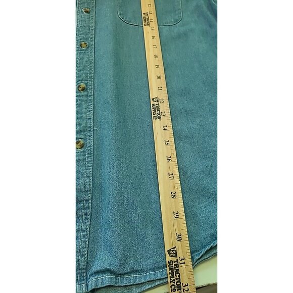 Vtg Foul Weather Gear Cold Storage Denim Long Sleeve Shirt Mens L Blue Alaska - Picture 6 of 11